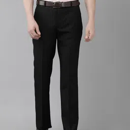 Park Avenue Men Checked Formal Trousers-image-102