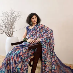 AHIKA Printed Saree with Blouse Piece-27