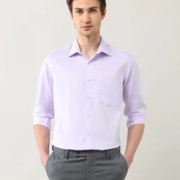 Arrow Purple Cotton Regular Fit Checks Shirt-image-14