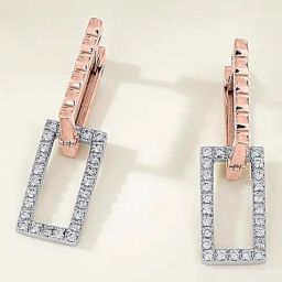 P.N.Gadgil Jewellers Celestial Outline 18kt Yellow Gold & Diamond Stud Earring For Woman-image-58