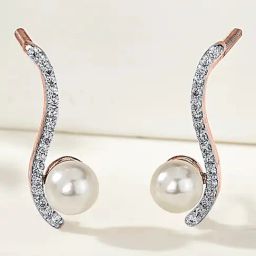 P.N.Gadgil Jewellers Serene Swirls 18kt Yellow Gold & Diamond Stud Earring For Woman-image-38