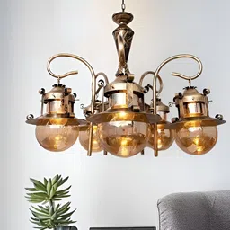 KINIS Gold-Toned & Copper-Toned Quirky Metal Ceiling Lamp-image-21