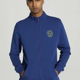 Puma Blank India Blue Cotton Slim Fit Sweatshirt-image-52