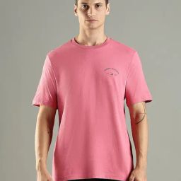 Tommy Hilfiger Pink Cotton Regular Fit Printed T-Shirt-image-42