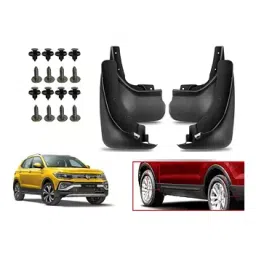 Auto Pearl Front and Rear Mud Guard For Volkswagen Taigun 2021 (Black) Set of 4 Pcs-image-12