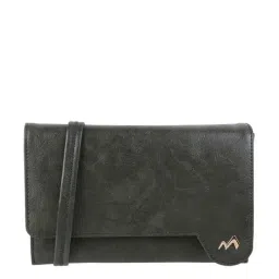 Metro Green Synthetic Solid Sling Handbag-image-84