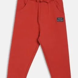 Miniklub Boys Red Cotton Joggers-image-63