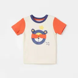 Juniors by Lifestyle White & Orange Cotton Embroidered T-Shirt-picture-21