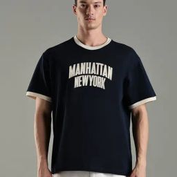 Tommy Hilfiger Navy Cotton Comfort Fit Printed T-Shirt-picture-5