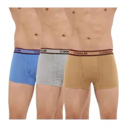 Dollar Bigboss Assorted Color Cotton Trunks (Pack Of 3)-image-53