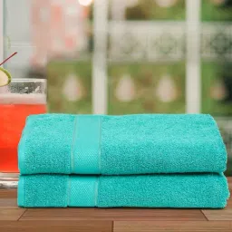 Creeva Sea Green 525 GSM Cotton Bath Towel Set of 2-image-28