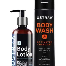 Ustraa Germ Free Body Lotion & Activated Charcoal Body Wash Combo-image-57