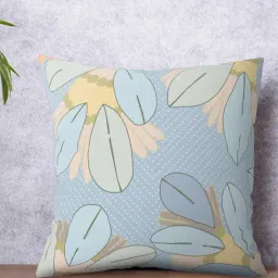 Petal Home Gondi Floral Blue Cotton Cushion Cover-image-91