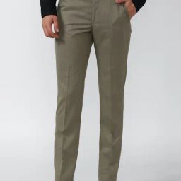 Peter England Green Slim Fit Trousers-image-48