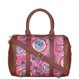 ZOUK Pink Printed Medium Handbag-3