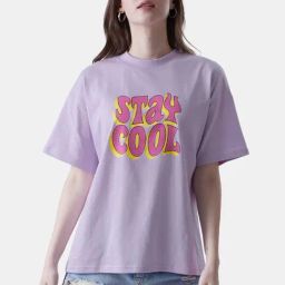 The Souled Store Purple Cotton Printed T-Shirt-picture-44