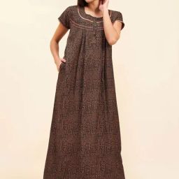 Sweet Dreams Brown Printed Night Dress-image-30