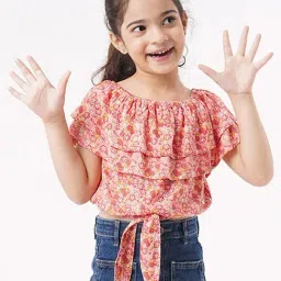 Ed-a-Mamma Kids Pink Floral Print Top-63