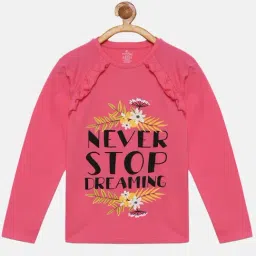 Kiddopanti Kids Pink Cotton Printed Full Sleeves Tee-image-16
