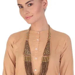 Imli Street Brown & Golden Necklace-image-20