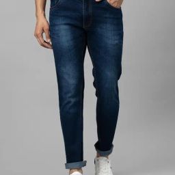 Globus Dark Blue Tapered Fit Lightly Washed Jeans-image-10