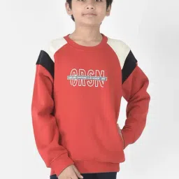 Crimsoune Club Kids Red & White Printed Full Sleeves Sweatshirt-image-75