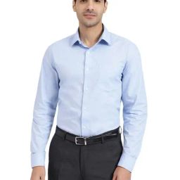 Arrow Light Blue Cotton Slim Fit Shirt-picture-39