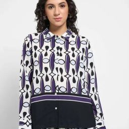 Annabelle by Pantaloons Blue Printed Casual Shirt-image-80