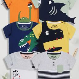 3PIN Kids Multicolor Cotton Printed T-Shirt-picture-27