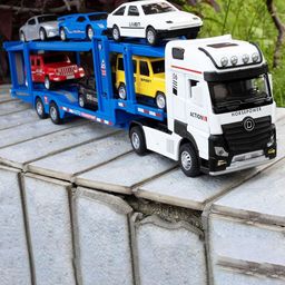 UKAXA Kids Diecast Metal Truck Toy Car With Light Sound Pullback Openable Door-image-61