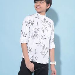 Crimsoune Club Kids White Printed Full Sleeves Shirt-image-79