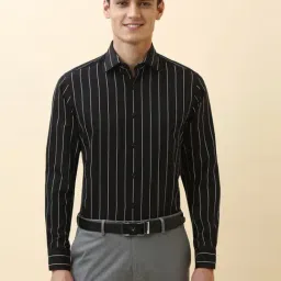 Allen Solly Black Regular Fit Striped Shirt-picture-39