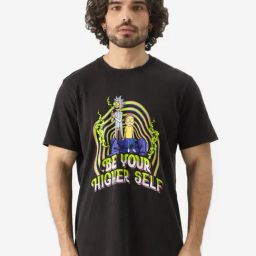 The Souled Store Rick and Morty: Higher Self Black Regular Fit Crew T-Shirt-image-44