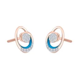 P.N.Gadgil Jewellers Celestial Crescent 18kt Rose Gold & Diamond Stud Earring For Woman-image-77