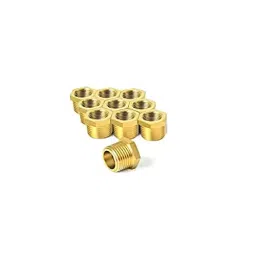 Merababa Brass Reducing Bush 1/8" Female X 1/4" Male (NPT Thread) for Pipe Fitting (Pack of 10)-image-15