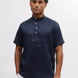 Bruun & Stengade Blue Linen Regular Fit Shirt-picture-16