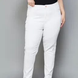 Fame Forever by Lifestyle White Cotton Regular Fit Mid Rise Jeans-picture-12