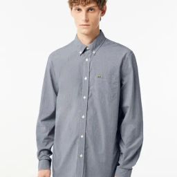 Lacoste Grey Cotton Regular Fit Self Pattern Shirt-picture-24