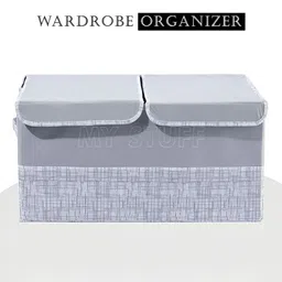 Myntra Elegant Homes Grey & White 2 Compartments Foldable Drawer Organisers image 4