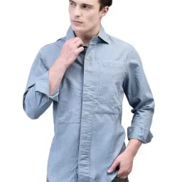 Woodland Blue Regular Fit Cotton Shirt-picture-44