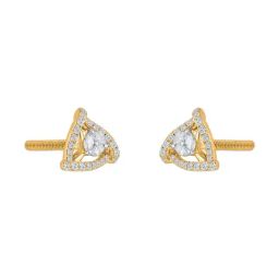 P.N.Gadgil Jewellers Stylish Triad 18kt Yellow Gold & Diamond Stud Earring For Woman-image-56