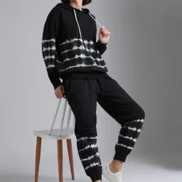 High Star Black & White Cotton Tie- Dye Co-Ord Set-image-15