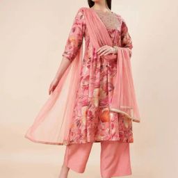 Rangmanch by Pantaloons Peach Plain Suit Set-picture-18