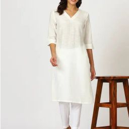 W Pink Lyocell Blend Kurta for Women-image-65