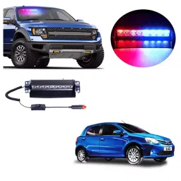 Cartronics 8 LED Red Blue Police Flasher Light for Toyota Etios Liva-image-85