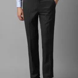 Louis Philippe Black Regular Fit Texture Trousers-picture-41