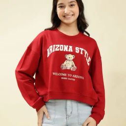 Lil Tomatoes Girls Cranberry Regular Fit Printed Sweatshirt-picture-23