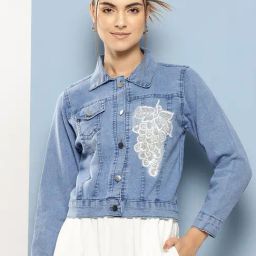 Aarika Blue Denim Self Design Long Sleeves Denim Jacket-image-43