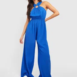 Boohoo Halter Neck Ring Detail Wide Leg Jumpsuit-picture-50