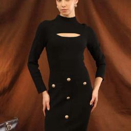Kazo Black Regular Fit Dress-picture-1